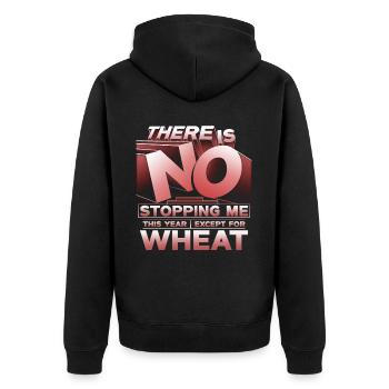 Wheat allergy - Unisex Premium Organic Zip Hoodie - black - Back - Nico (187cm)