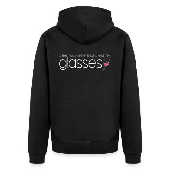 Red Wine Glasses Wine Drinker Vino - Unisex Premium Bio Zip Hoodie - Schwarz - Hinten - Nico (187cm)