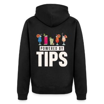 Bartender Mixologist Powered By - Unisex Premium Organic Zip Hoodie - black - Back - Nico (187cm)