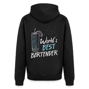 Bartender Mixologist World's Best - Unisex Premium Organic Zip Hoodie - black - Back - Nico (187cm)