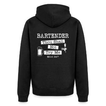 Bartender Mixologist Bartender - Unisex Premium Bio Zip Hoodie - Schwarz - Hinten - Nico (187cm)