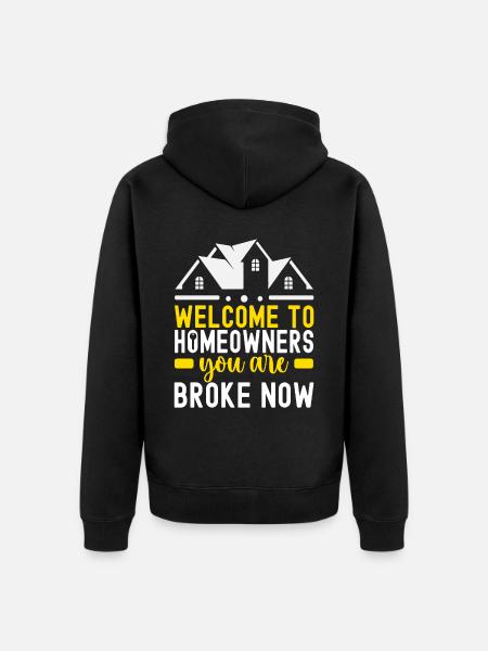 Homeowners Housewarming Party - Unisex Premium Organic Zip Hoodie - black