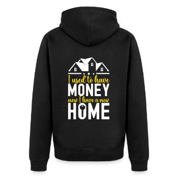 Hausbesitzer Einweihungsparty - Unisex Premium Bio Zip Hoodie - Schwarz - Hinten - Nico (187cm)