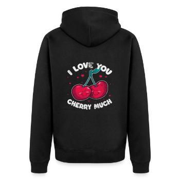 Cerise - Veste à capuche bio Premium Unisexe - noir - Dos - Nico (187cm)