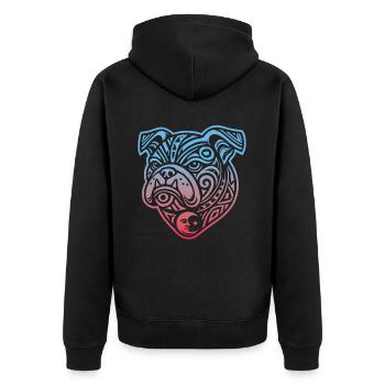 Bulldogge Stammes Moon Phases - Unisex Premium Bio Zip Hoodie - Schwarz - Hinten - Nico (187cm)