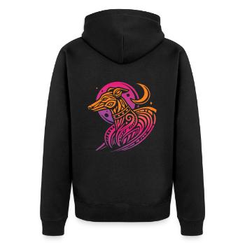 Greyhound Greyhound Tribal Moon Phases - Unisex Premium Organic Zip Hoodie - black - Back - Nico (187cm)