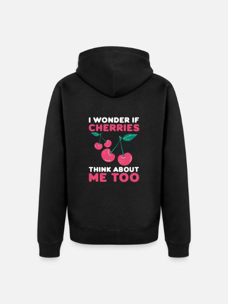 Kirsche Kirschbaum Kirschblüte Frucht Geschenk - Unisex Premium Bio Zip Hoodie - Schwarz
