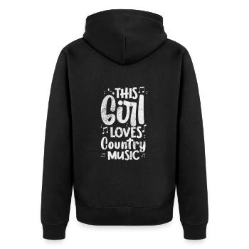 Country - Unisex Premium Organic Zip Hoodie - black - Back - Nico (187cm)