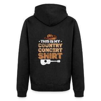 Country - Unisex Premium Organic Zip Hoodie - black - Back - Nico (187cm)