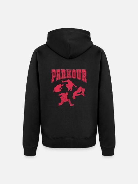 Parkour - Unisex Premium Organic Zip Hoodie - black