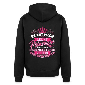 Princesse et maître-nageur - Me voici ! - Veste à capuche bio Premium Unisexe - noir - Dos - Nico (187cm)