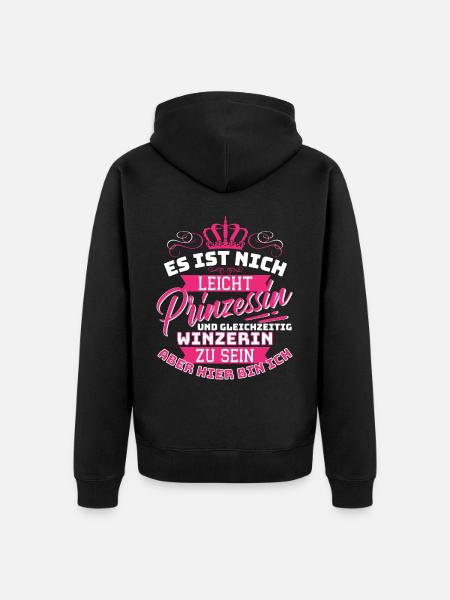 Princesse & Vigneron - Vignerons Amusants - Veste à capuche bio Premium Unisexe - noir