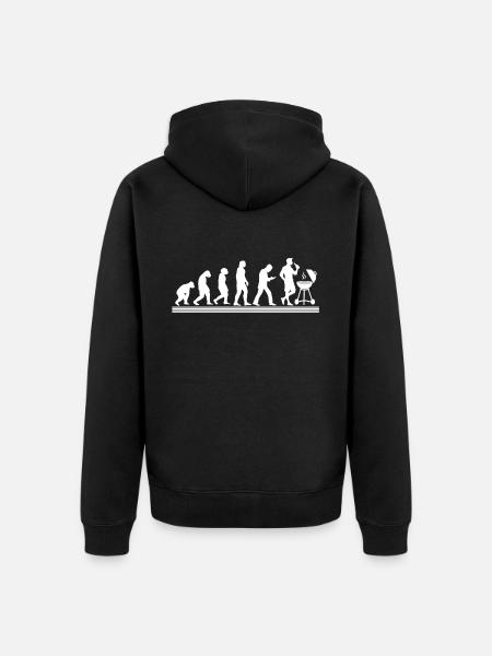 BBQ Barbecue Evolution grillen Barbecue-Grill - Unisex Premium Bio Zip Hoodie - Schwarz