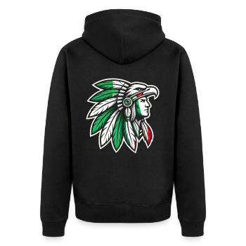 Aztec Warrior Indigenous Mexican Aztec Jaguar - Unisex Premium Organic Zip Hoodie - black - Back - Nico (187cm)