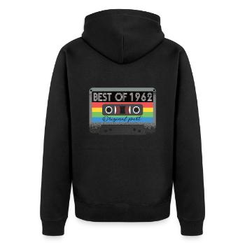 Le meilleur de 1962 Vintage Cassette Rétro Anniversaire - Veste à capuche bio Premium Unisexe - noir - Dos - Nico (187cm)