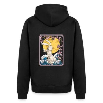 Bunny Rabbit Japon Cherry Blossom Moon - Veste à capuche bio Premium Unisexe - noir - Dos - Nico (187cm)