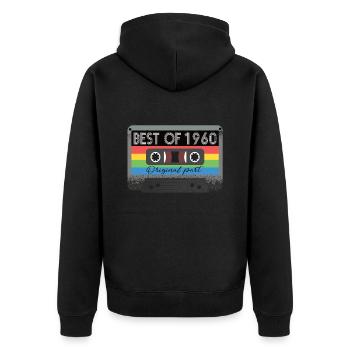 Le meilleur des années 1960 Vintage Cassette Retro Anniversaire - Veste à capuche bio Premium Unisexe - noir - Dos - Nico (187cm)