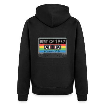 Le meilleur de 1957 Vintage Cassette Retro Anniversaire - Veste à capuche bio Premium Unisexe - noir - Dos - Nico (187cm)