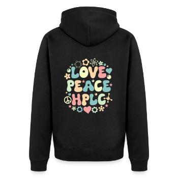 HPLC Love Retro Vintage Liquid Chromatography - Unisex Premium Organic Zip Hoodie - black - Back - Nico (187cm)