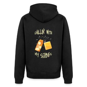 Chillin ́ With My Scobies Kombucha Tea - Unisex Premium Organic Zip Hoodie - black - Back - Nico (187cm)