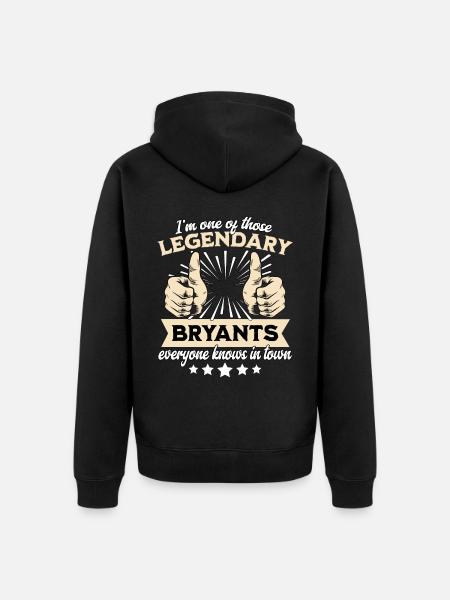 Legendary Bryant Legend - Unisex Premium Organic Zip Hoodie - black
