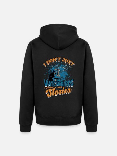Bird watching ornithologist - Unisex Premium Organic Zip Hoodie - black