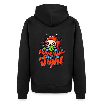 Coccinelle Entomologie Lovebug au premier regard - Veste à capuche bio Premium Unisexe - noir - Dos - Nico (187cm)