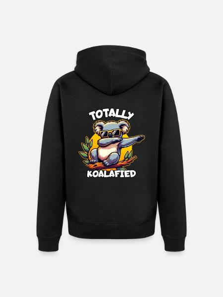 Koala Saying - Unisex Premium Organic Zip Hoodie - black