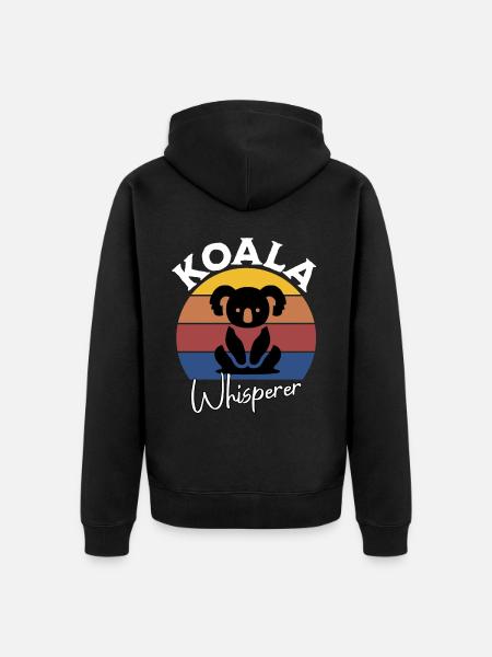 Koala Whisperer - Unisex Premium Organic Zip Hoodie - black