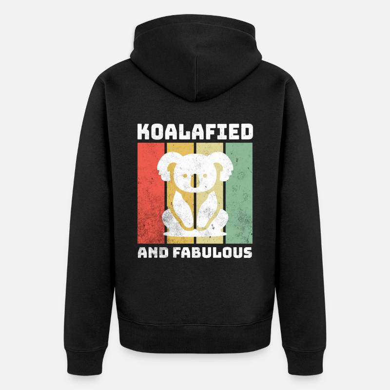 Koala Sprüche - Unisex Premium Bio Zip Hoodie - Schwarz