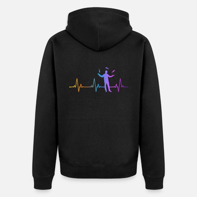 Barman Mixologue Heartbeat - Veste à capuche bio Premium Unisexe - noir