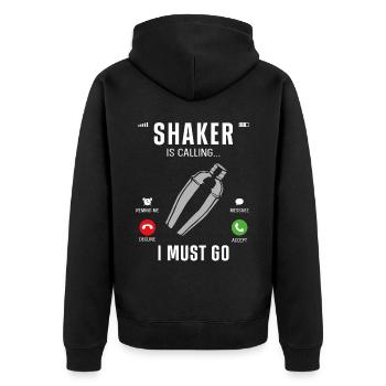 Bartender Mixologist Phone Display - Unisex Premium Organic Zip Hoodie - black - Back - Nico (187cm)