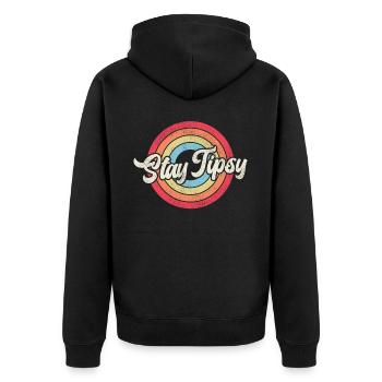 Bartender Mixologist Retro Vintage - Unisex Premium Organic Zip Hoodie - black - Back - Nico (187cm)