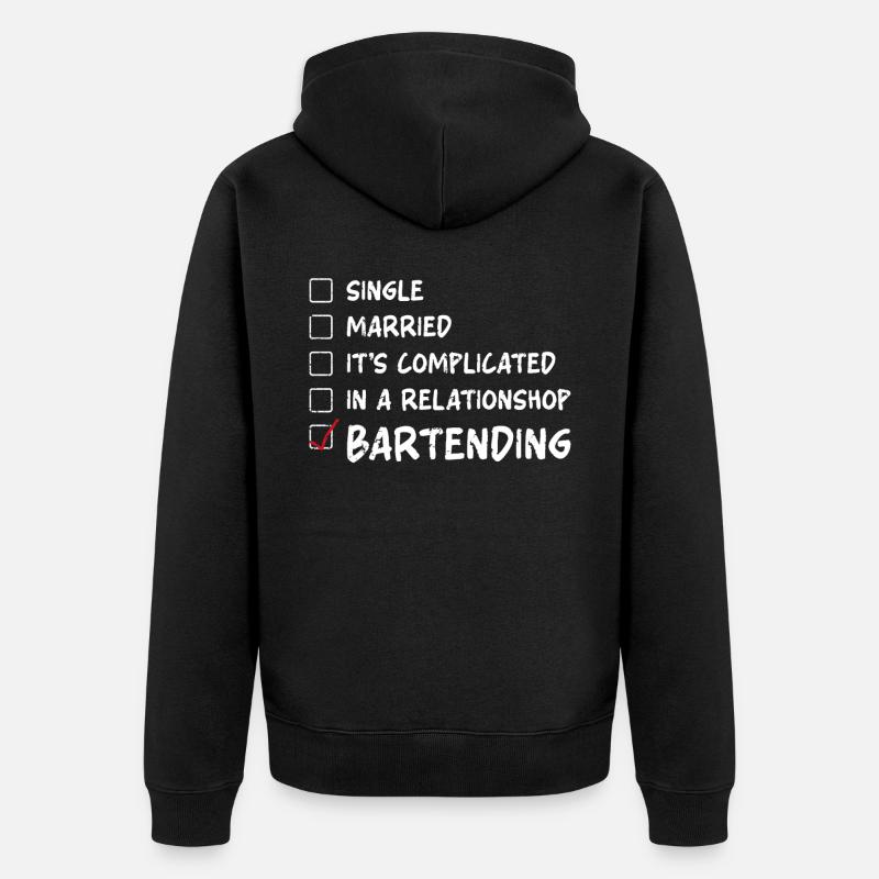 Bartender Mixologist Single - Unisex Premium Bio Zip Hoodie - Schwarz