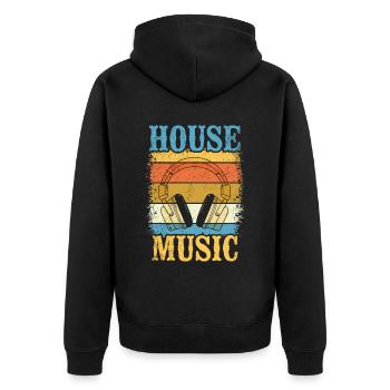 Musique house - Veste à capuche bio Premium Unisexe - noir - Dos - Nico (187cm)