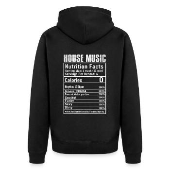 Musique house - Veste à capuche bio Premium Unisexe - noir - Dos - Nico (187cm)