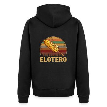 Pero first elote, mexican food - Unisex Premium Bio Zip Hoodie - Schwarz - Hinten - Nico (187cm)