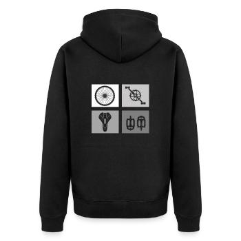 Bicycle Accessories Bicycle - Unisex Premium Organic Zip Hoodie - black - Back - Nico (187cm)