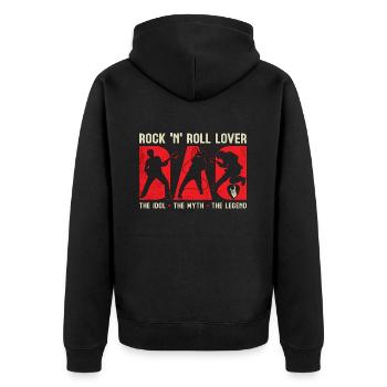 Rock 'N' Roll Lover Dad The Idol 80s Music Lover - Unisex Premium Organic Zip Hoodie - black - Back - Nico (187cm)