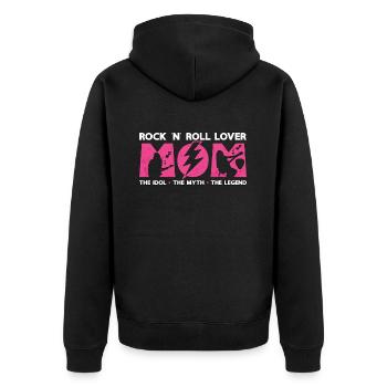 Amoureux du rock 'n' roll Maman L’idole Le guitariste - Veste à capuche bio Premium Unisexe - noir - Dos - Nico (187cm)