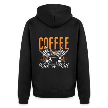 Rock N Roll Coffee avant Rock Music Coffee Lover - Veste à capuche bio Premium Unisexe - noir - Dos - Nico (187cm)