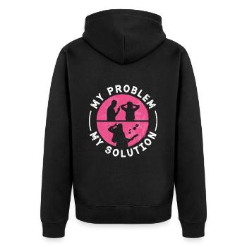 Rock N Roll My Problem My Solution Pictogram Mom - Unisex Premium Organic Zip Hoodie - black - Back - Nico (187cm)