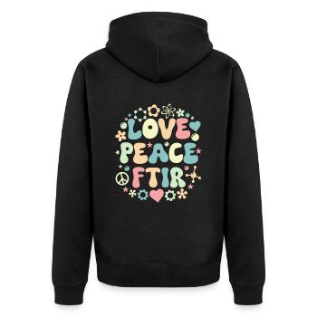 FTIR Love Fourier Spectroscopy Retro Vintage - Unisex Premium Organic Zip Hoodie - black - Back - Nico (187cm)