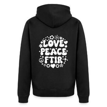 Fourier Spectroscopy FTIR Love Vintage - Unisex Premium Organic Zip Hoodie - black - Back - Nico (187cm)