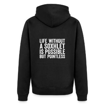 Soxhlet Extractor Laboratory Equipment Life is Possible - Unisex Premium Organic Zip Hoodie - black - Back - Nico (187cm)