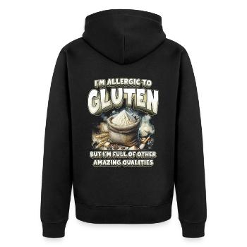 Allergie au gluten Intolérance au gluten - Veste à capuche bio Premium Unisexe - noir - Dos - Nico (187cm)