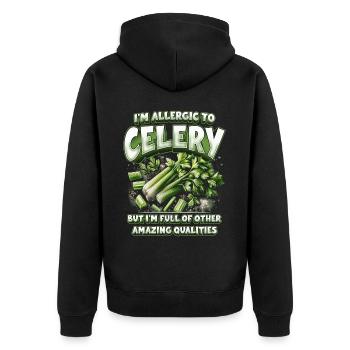 Allergie au céleri - Veste à capuche bio Premium Unisexe - noir - Dos - Nico (187cm)