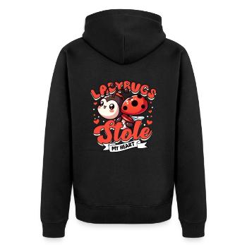 Coccinelle Entomologie Les coccinelles ont volé mon cœur - Veste à capuche bio Premium Unisexe - noir - Dos - Nico (187cm)
