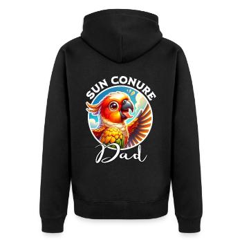 Sun Conure Dad - Unisex Premium Organic Zip Hoodie - black - Back - Nico (187cm)