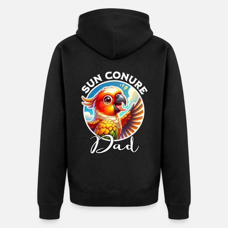 Sun Conure Dad - Unisex Premium Bio Zip Hoodie - Schwarz